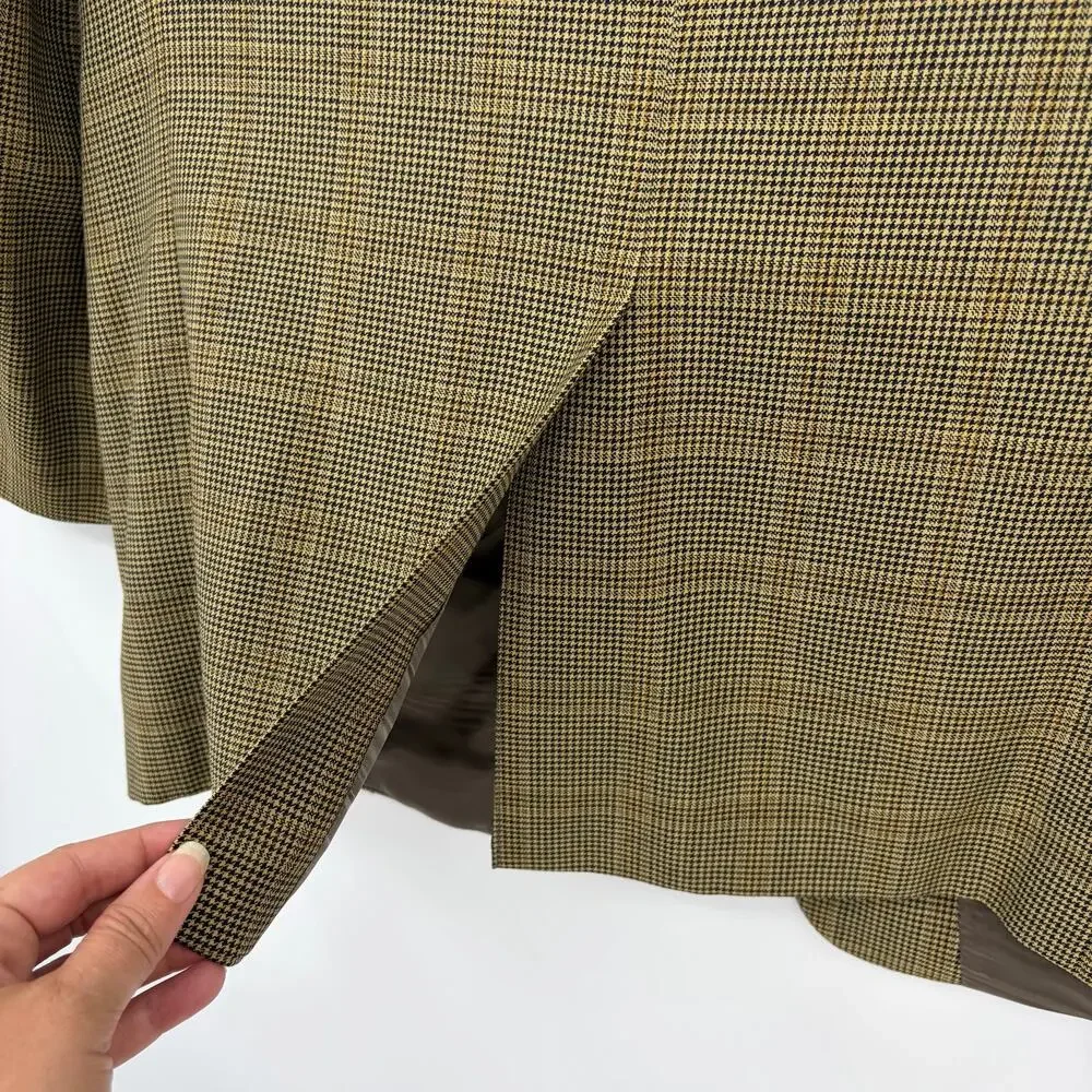 Vtg Barneys New York Wool Glen Plaid Men Blazer Sz 50 Old Money Preppy Heritage